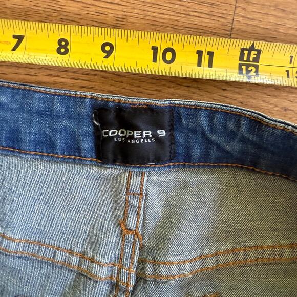 Cooper 9 Men SZ 36 Skinny Distressed Flames Purple Yellow Rocker Streetwear - Picture 5 of 11